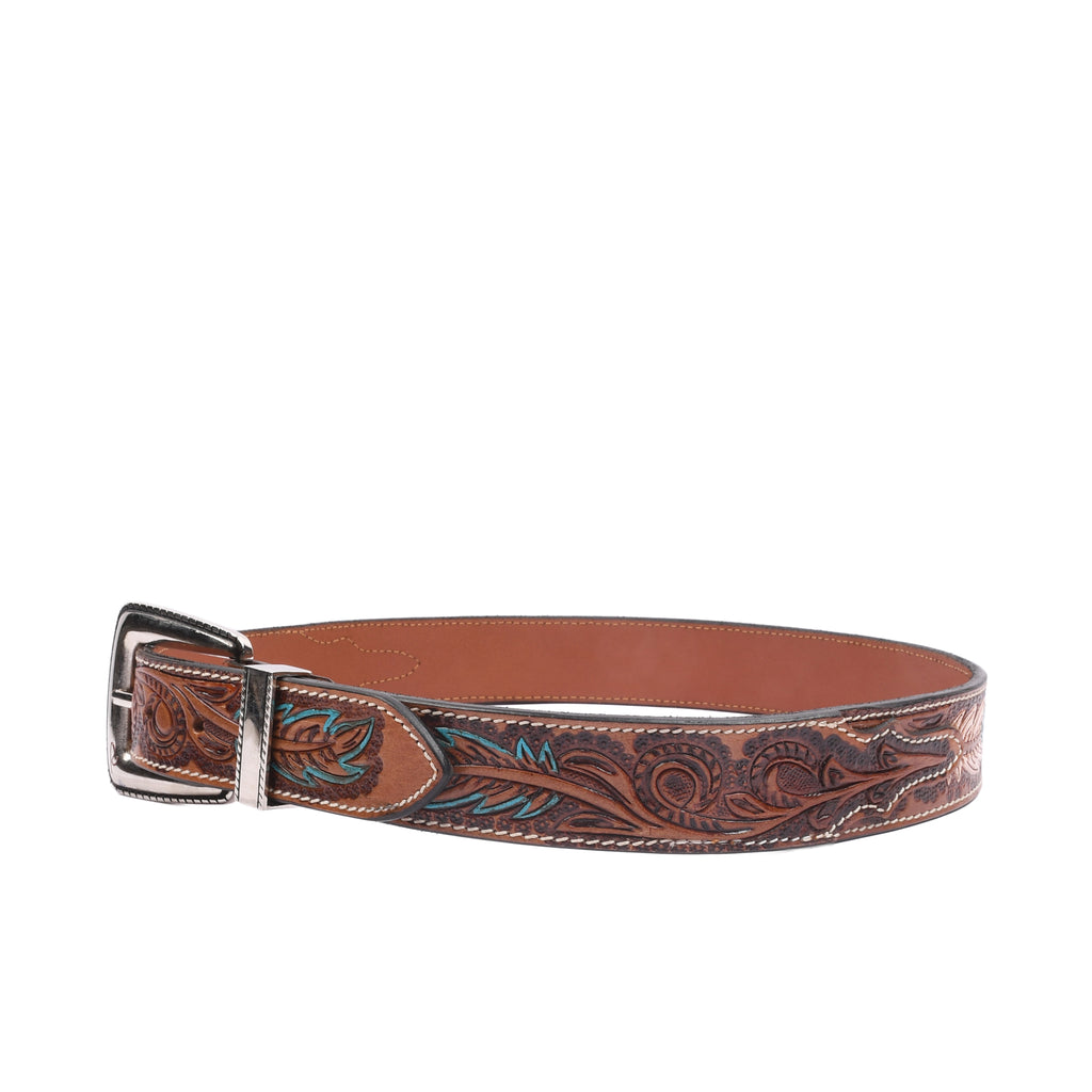 RIVIERA LUXE Gaucho Loop Nickel genuine leather loop belt with polished nickel buckle for men India