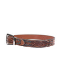 RIVIERA LUXE Gaucho Loop Nickel genuine leather loop belt with polished nickel buckle for men India