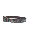 Turano Trail Antique close-up showing intricate floral embossing and turquoise leather inlay detail