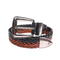 RIVIERA Windsor Weave Nickel black and nickel-tone braided leather belt for men