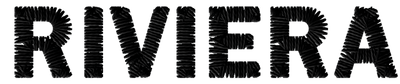 Black 'RIVIERA' text with a wavy border on a transparent background